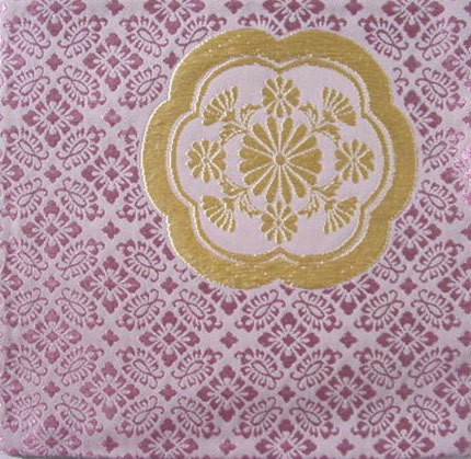 古帛紗紫小葵地かに菊文二陪織物