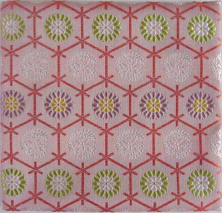 古帛紗蘇芳地変わり亀甲菊藤文錦