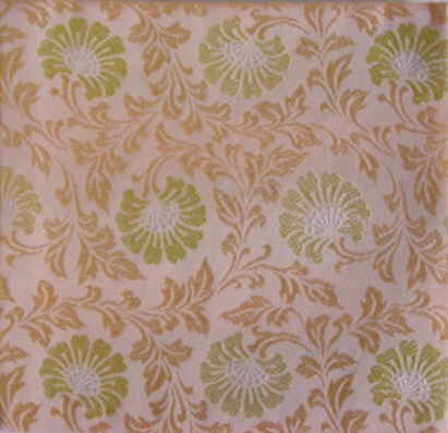 古帛紗薄肉色地宝想華文錦